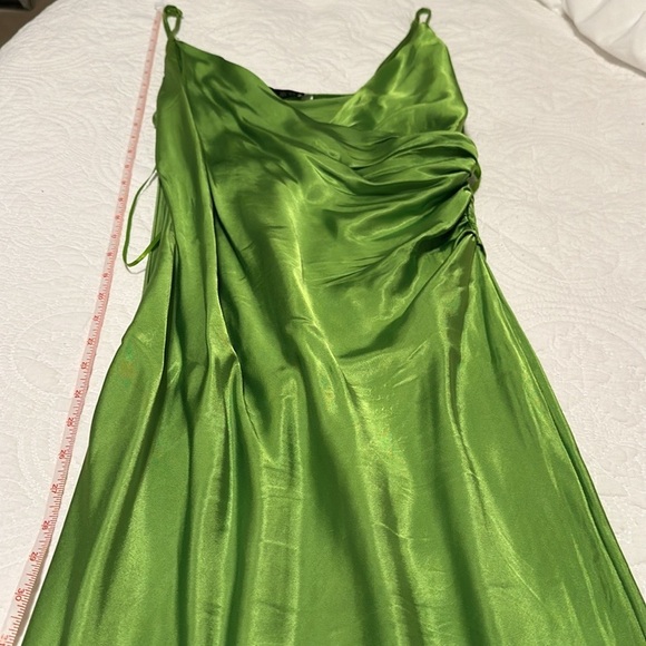 NWOT Zara Satin Midi Dress in Lime Green Size M - Picture 16 of 16